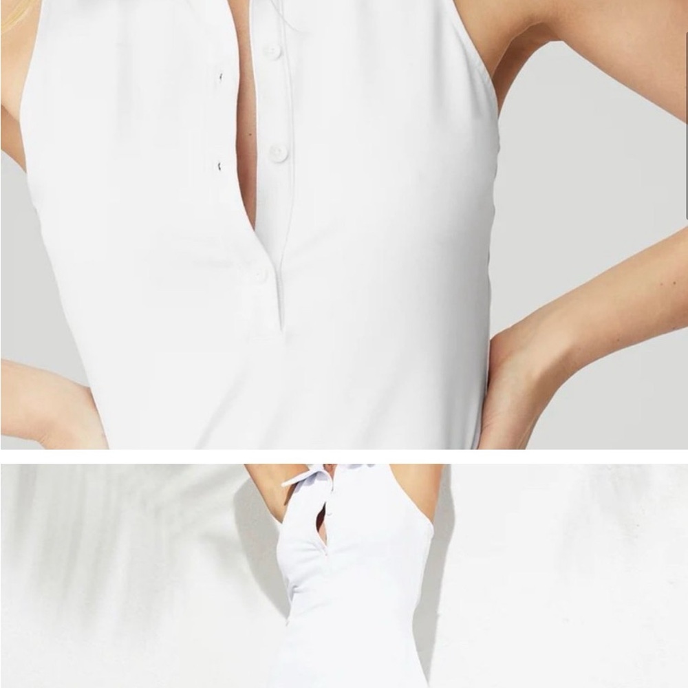 ALO Yoga White Sleeveless Polo Dress - Picture 6 of 7